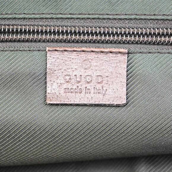 GUCCI Logo Sherry GG Pattern Hand Bag Nylon Leather Brown Italy 30KA664 - Picture 11 of 16